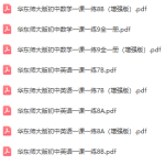 华东师大版《一课一练 1-9年级汇总大全》电子版,可直接打印,有答案